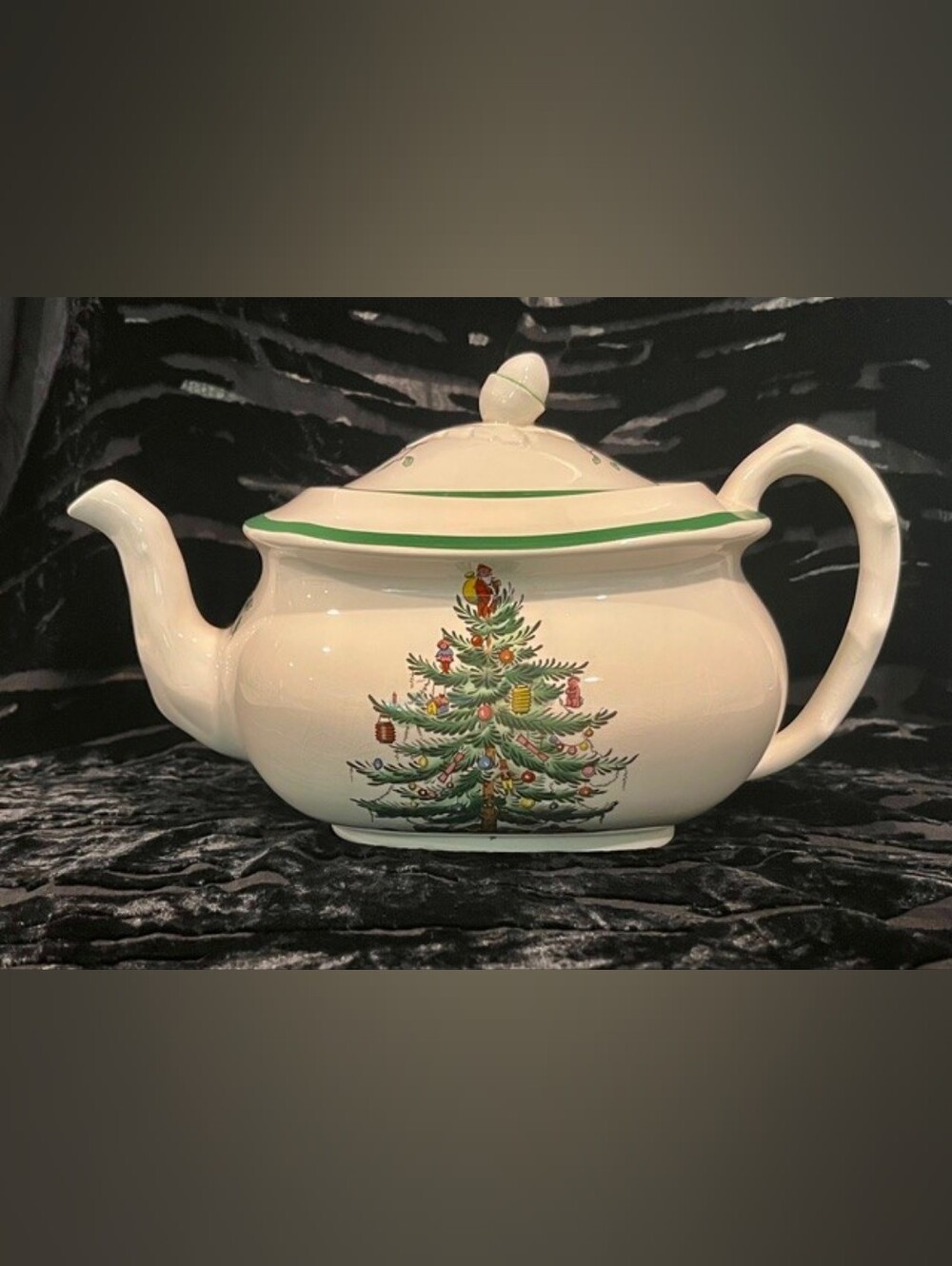 Vintage Spode Christmas Tree 5-Cup Teapot & Lid, S3324 Made in England, EUC